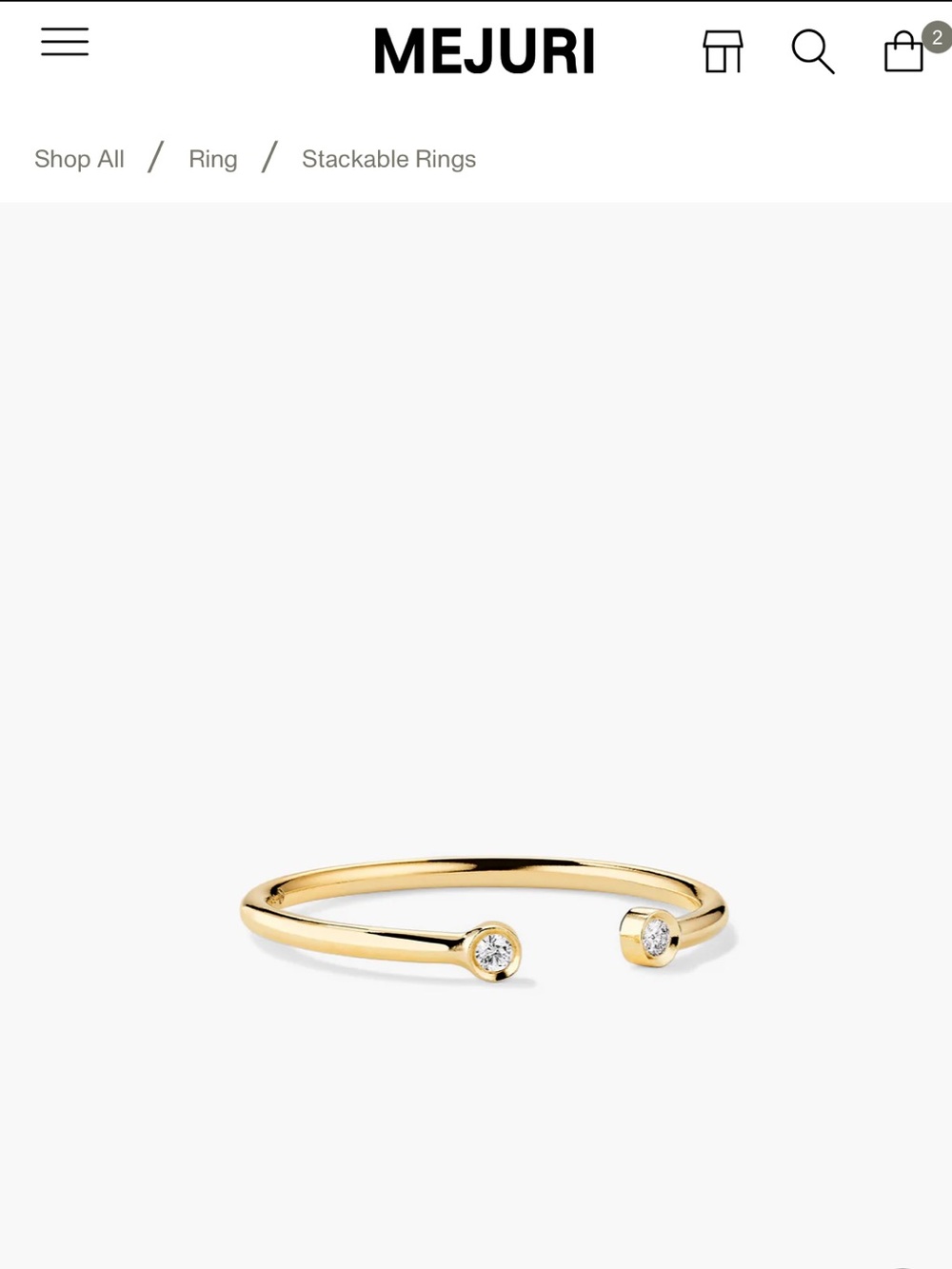 Mejuri 14K Gold Open Diamond Ring